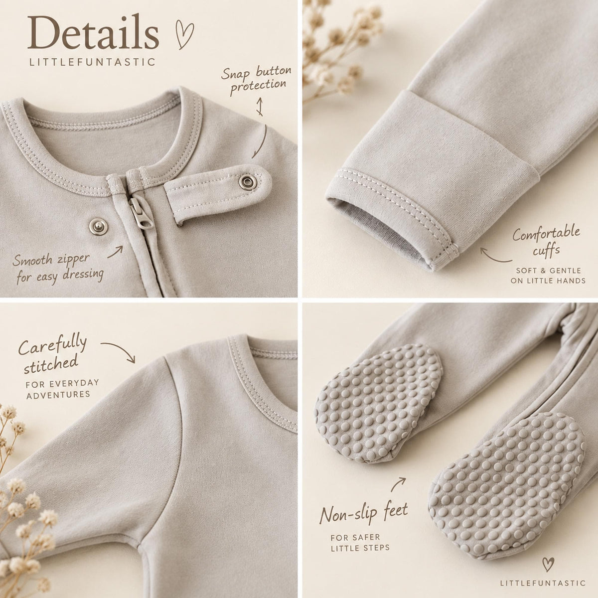 Personalized Baby Romper, 100% Organic Cotton Footed Sleeper, Embroidered Name Baby Onesie, Newborn Coming Home Outfit, Baby Shower Gift