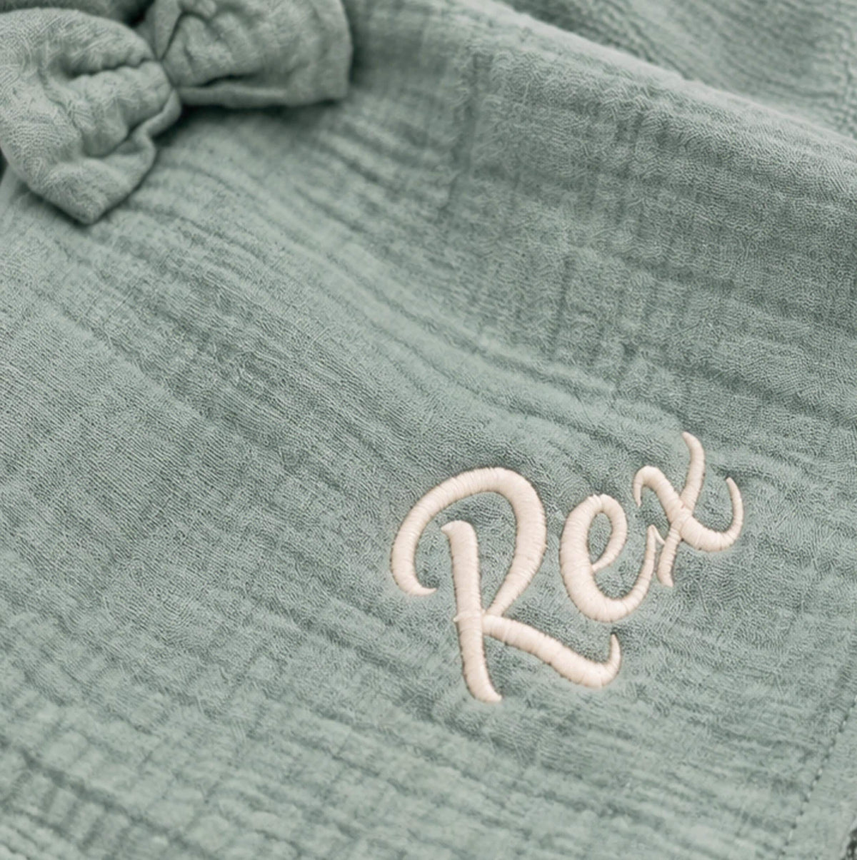 Embroidered Organic Cotton Bunny Lovey, Personalized Baby Gift, Bunny Toy