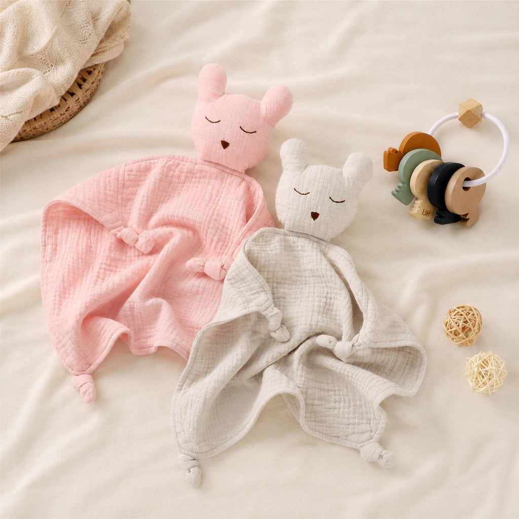 Personalized Organic Cotton Bear Lovey, Custom Name Embroidery, Baby Gift