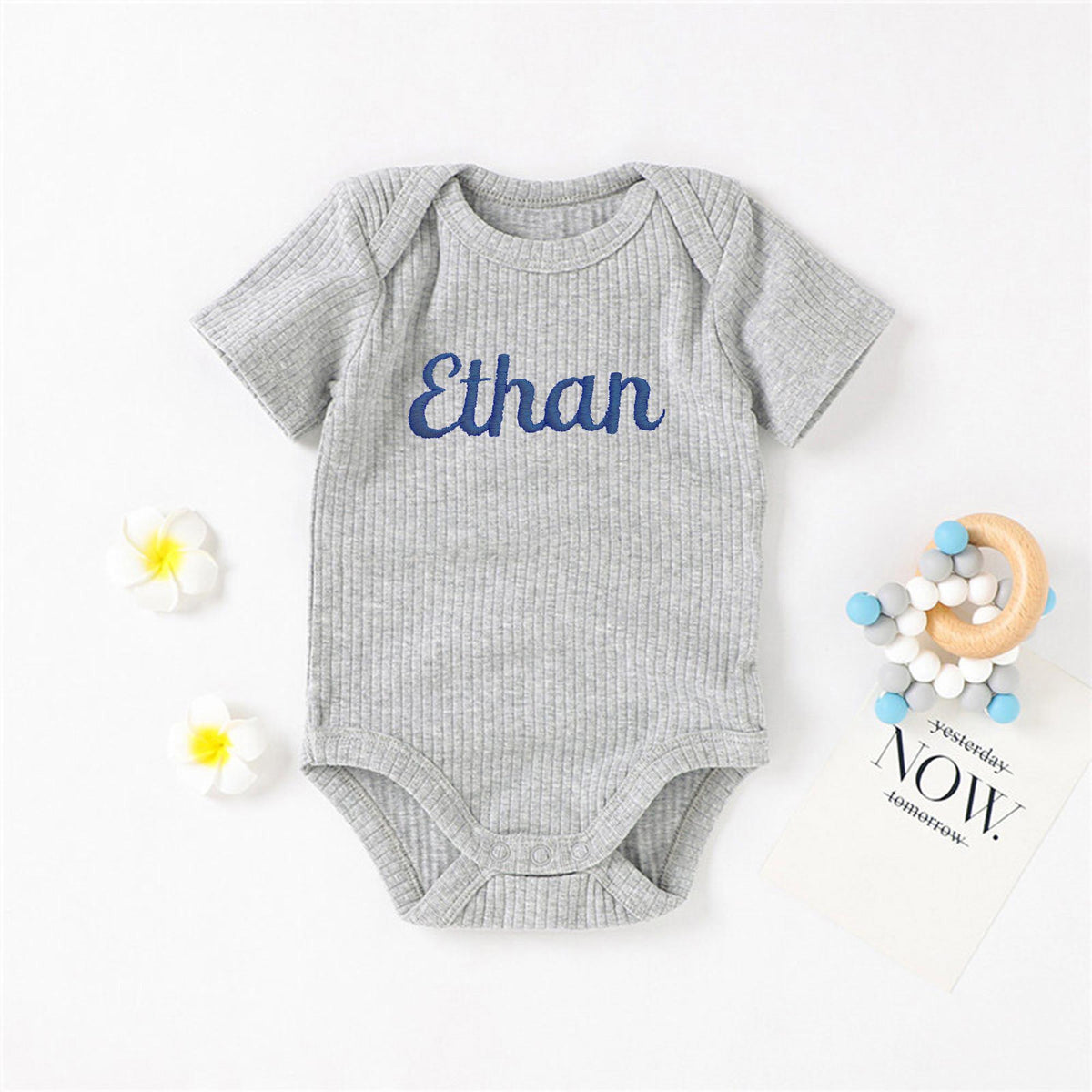 Personalized Baby Bodysuit | Embroidered Name Onesie, Organic Cotton
