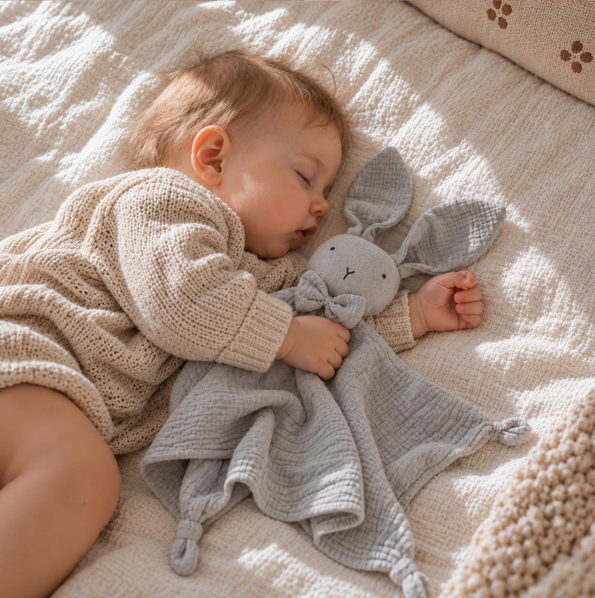 Embroidered Organic Cotton Bunny Lovey, Personalized Baby Gift, Bunny Toy