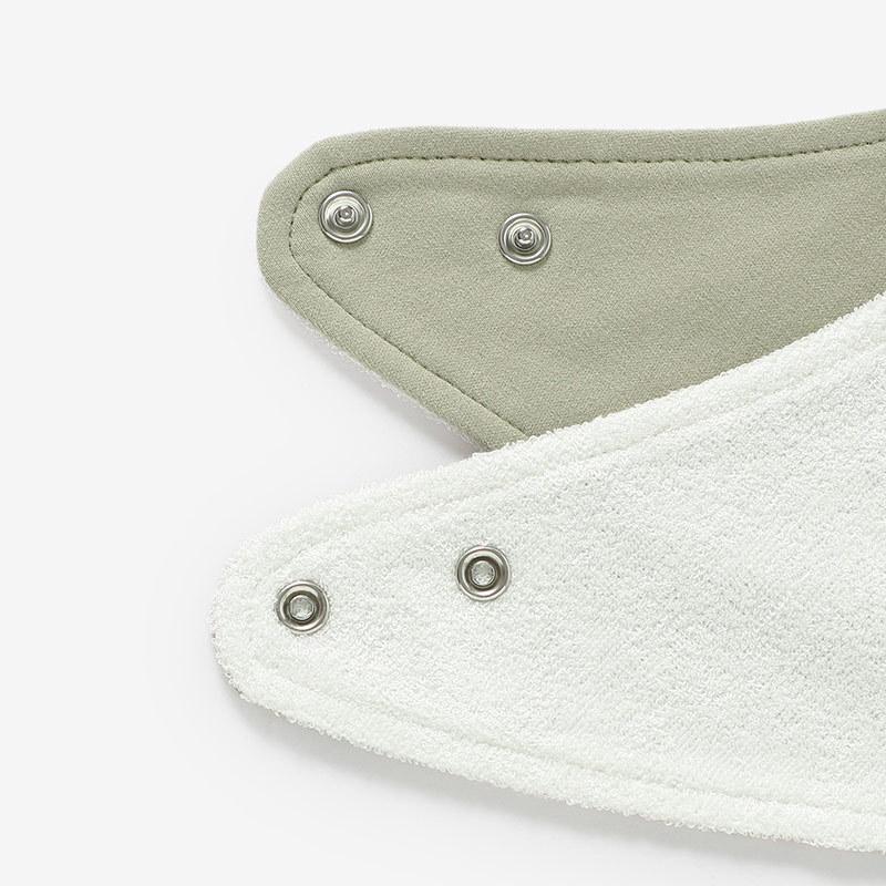 Organic Cotton Baby Bandana Bib, Personalized Name Embroidery, Neutral Drool Bib