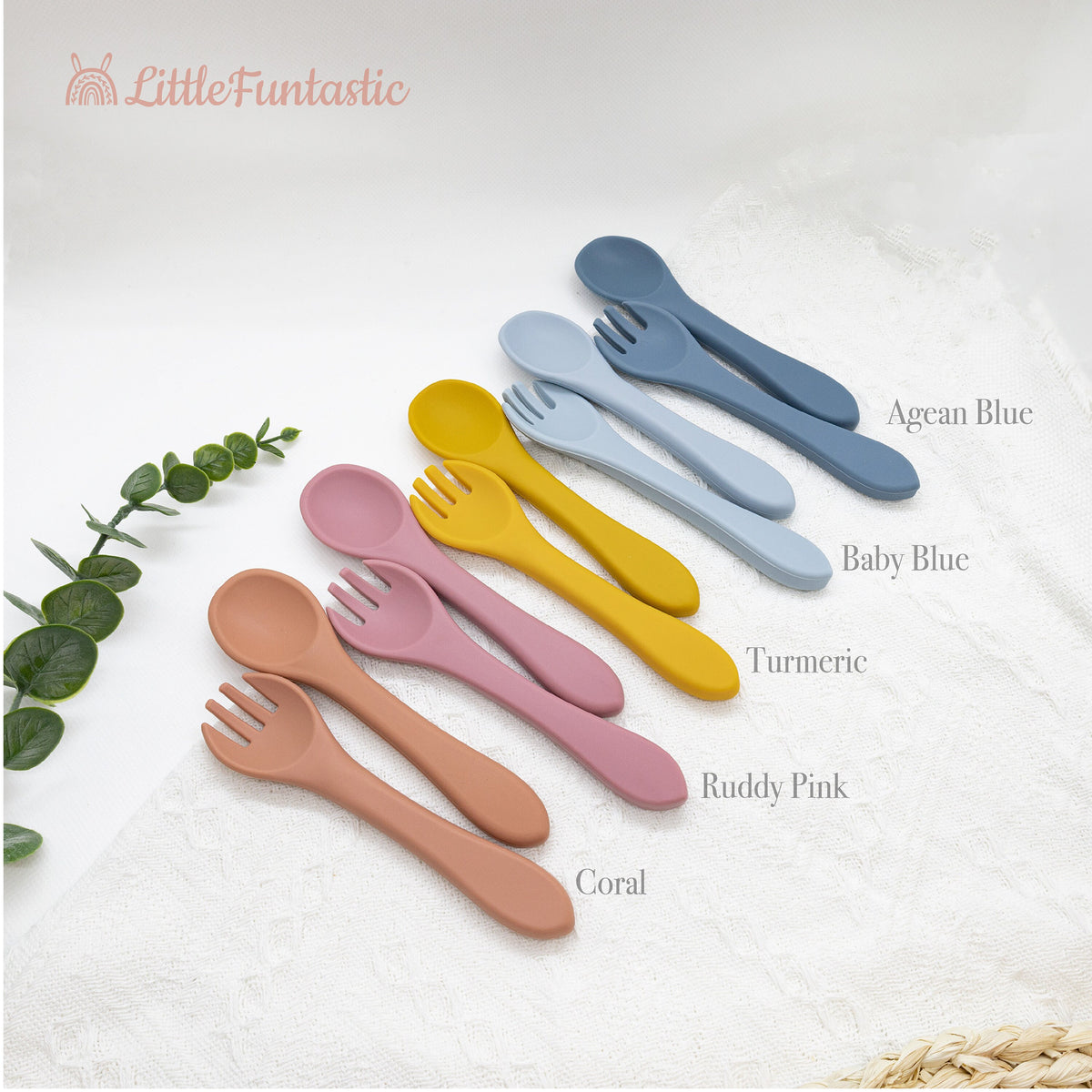 Personalized kids Spoon and Fork Set / Silicone Spoon and Fork /Silicone Tableware/Daycare Spoon and Fork/Personalized Baby Shower Gift