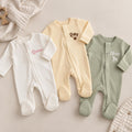 Personalized Baby Name Embroidered Romper: Organic Cotton Ribbed Footie Jumpsuit,Newborn Coming Home Outfit
