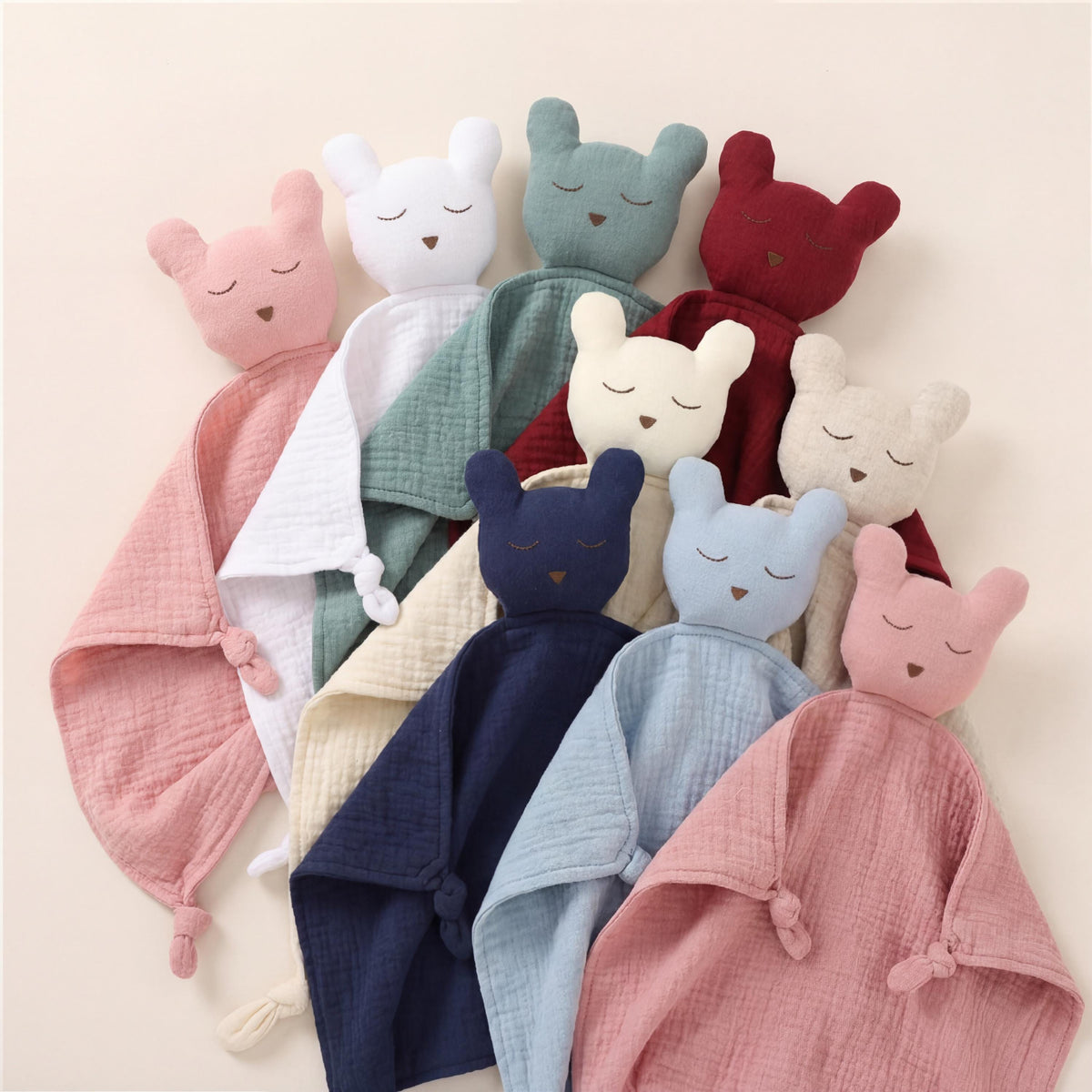Personalized Organic Cotton Bear Lovey, Custom Name Embroidery, Baby Gift