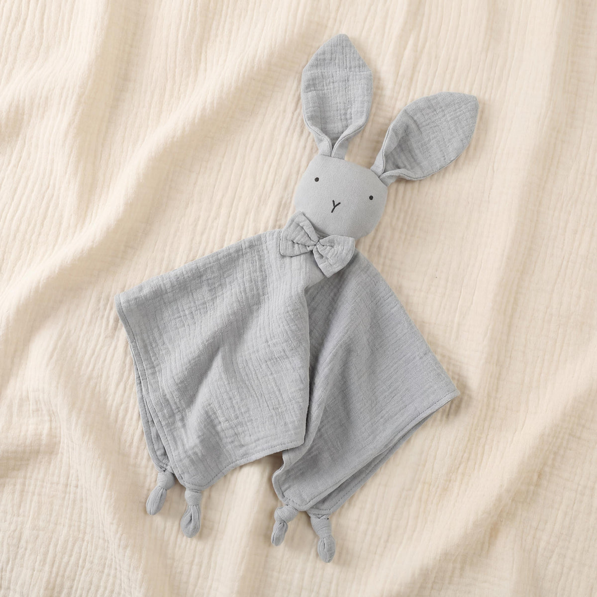 Personalized Organic Cotton Bunny Lovey, Custom Embroidered Baby Comforter