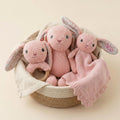 Personalized Bunny Lovey Set | Crochet Bunny Rattle Toy | Custom Name Baby Gift | Newborn Gift Girl | Baby Shower Gift