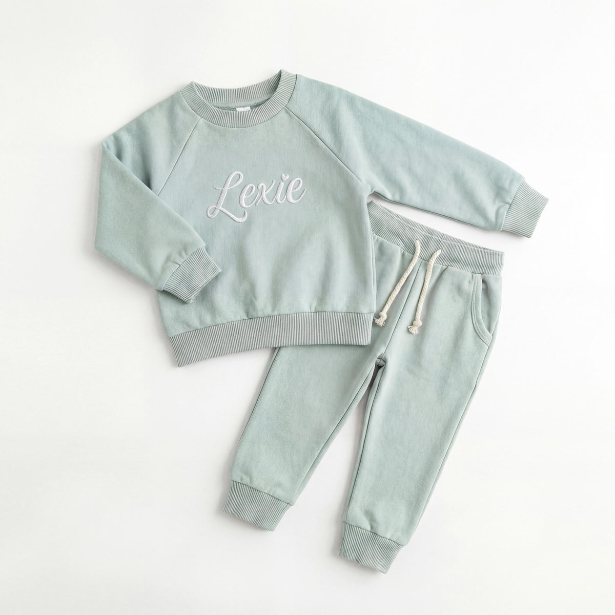 Personalized Baby Outfit, Organic Cotton Sweatshirt & Jogger Set, Embroidered Name Toddler Outfit, Baby Boy Girl Clothes, Baby Gift