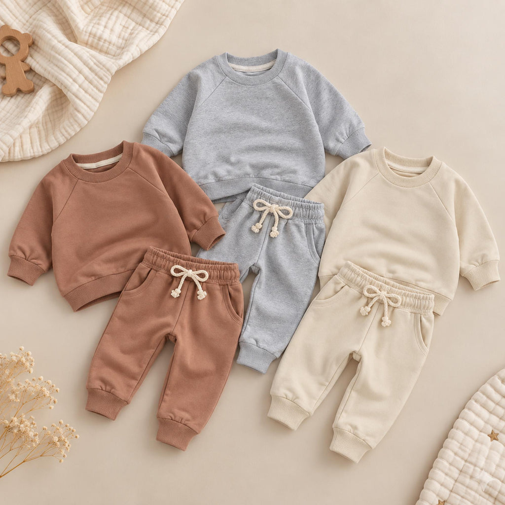 Personalized Baby Outfit, Organic Cotton Sweatshirt & Jogger Set, Embroidered Name Toddler Outfit, Baby Boy Girl Clothes, Baby Gift