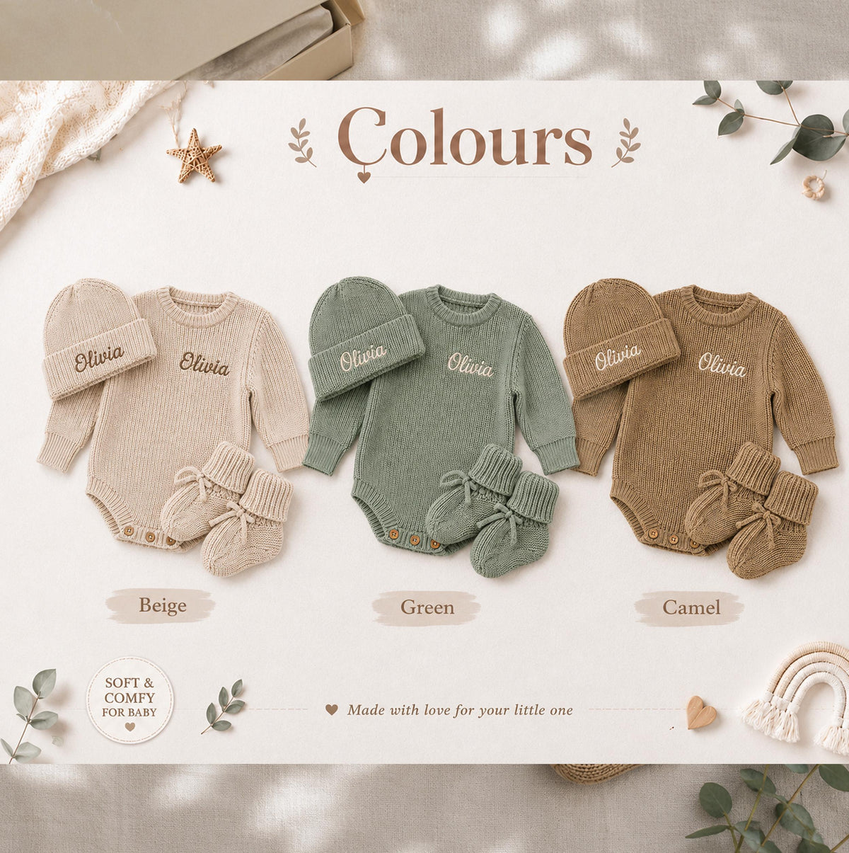 Personalized Baby Knit Romper, Embroidered Name Baby Outfit, Newborn Coming Home Outfit, Baby Shower Gift
