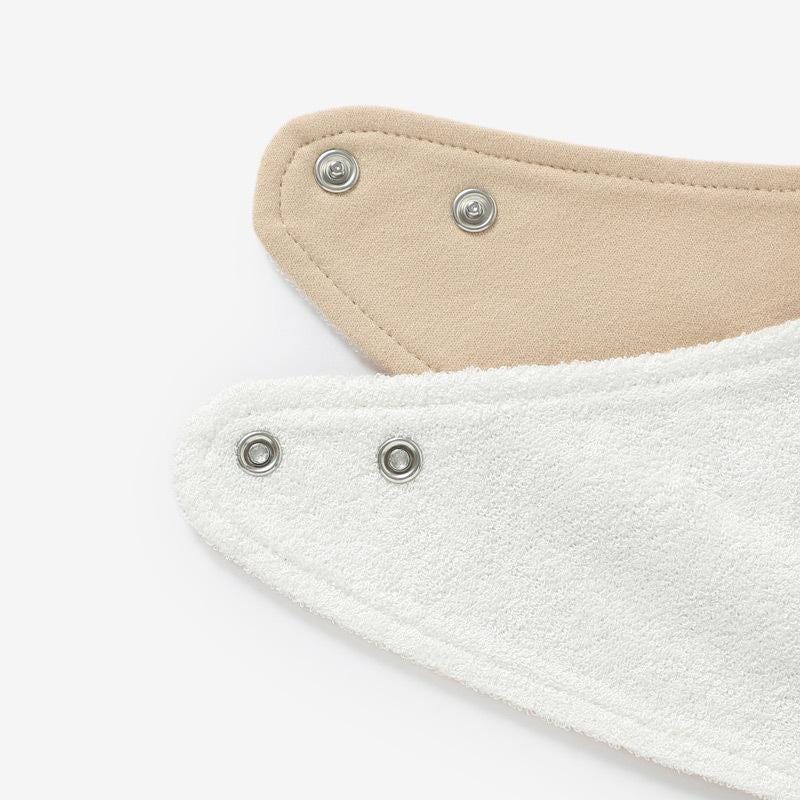 Organic Cotton Baby Bandana Bib, Personalized Name Embroidery, Neutral Drool Bib