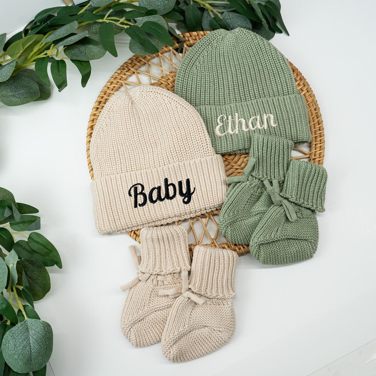 Personalized Baby Beanie and Socks Set – Name Hat, Newborn Outfit, Baby Shower Gift