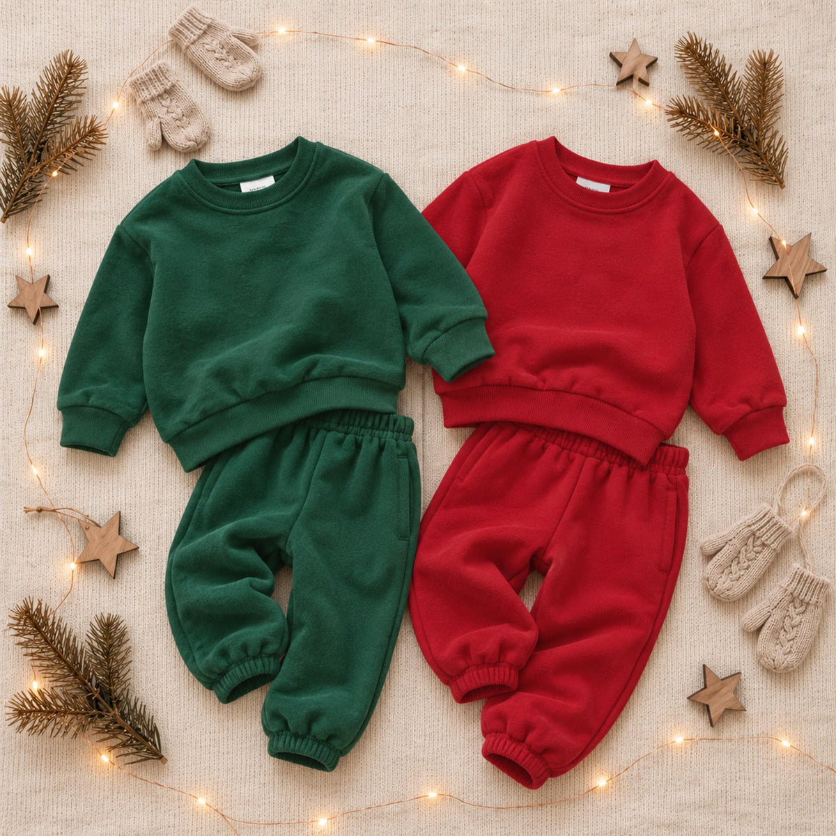 Organic Cotton Christmas Outfit for Kids, Personalized Matching Sibling Set, Brother Sister Christmas Outfit, Embroidered Sweatshirt Pants