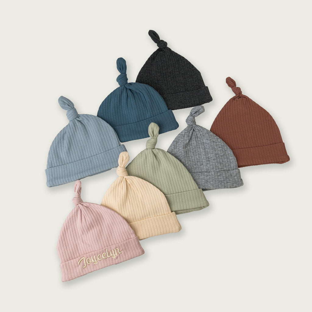 Personalized organic baby beanie with embroidered name: soft cotton,non-toxic and comfortable beanie