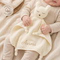 Personalized Organic Cotton Bear Lovey, Custom Name Embroidery, Baby Gift