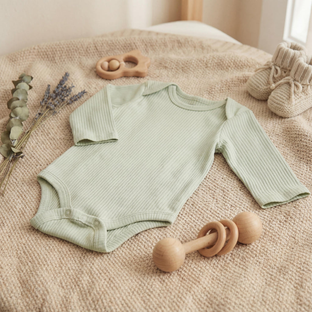 Personalized Embroidered Baby Bodysuit | Organic Cotton Name Onesie, Neutral Style