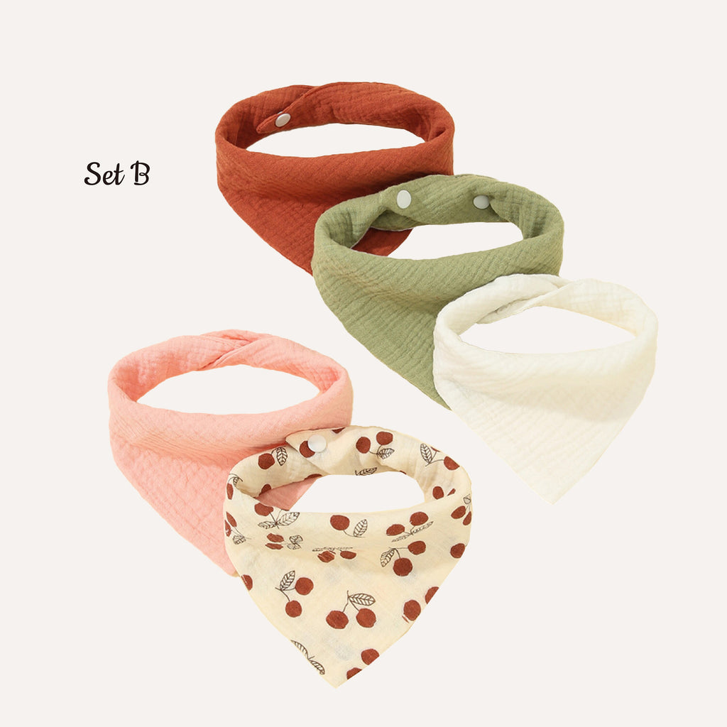 Personalized Baby Bibs Set of 5, 100% Cotton Embroidery Gift