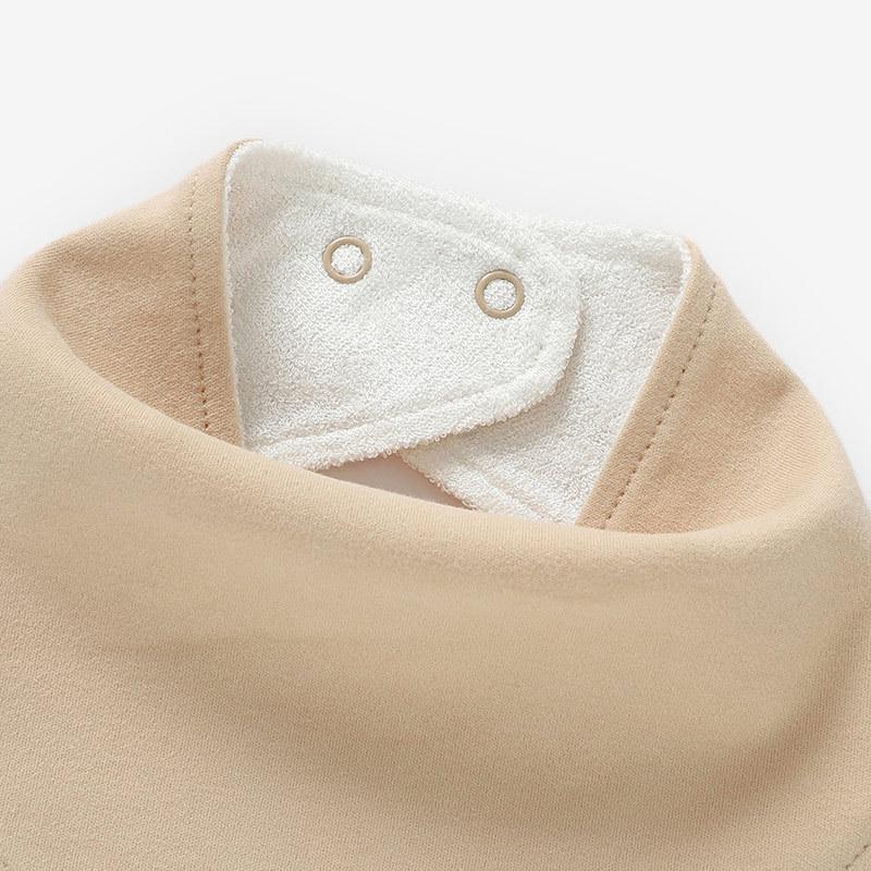 Organic Cotton Baby Bandana Bib, Personalized Name Embroidery, Neutral Drool Bib