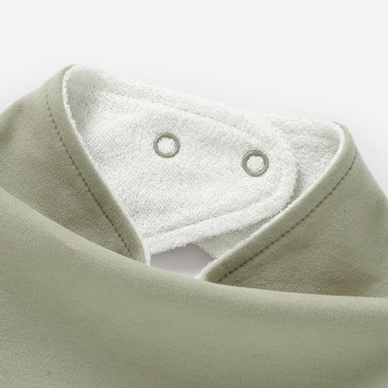 Organic Cotton Baby Bandana Bib, Personalized Name Embroidery, Neutral Drool Bib