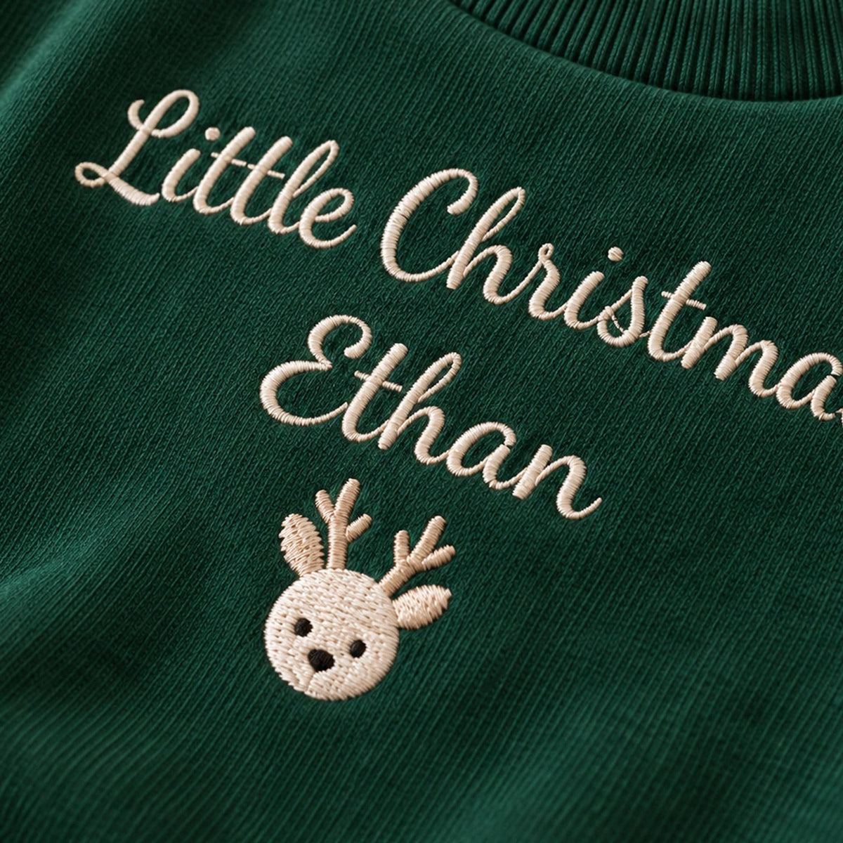 Personalized Baby Christmas Romper, 100% Organic Cotton, Custom Name Embroidery (First Christmas Outfit), Baby first Christmas Gift