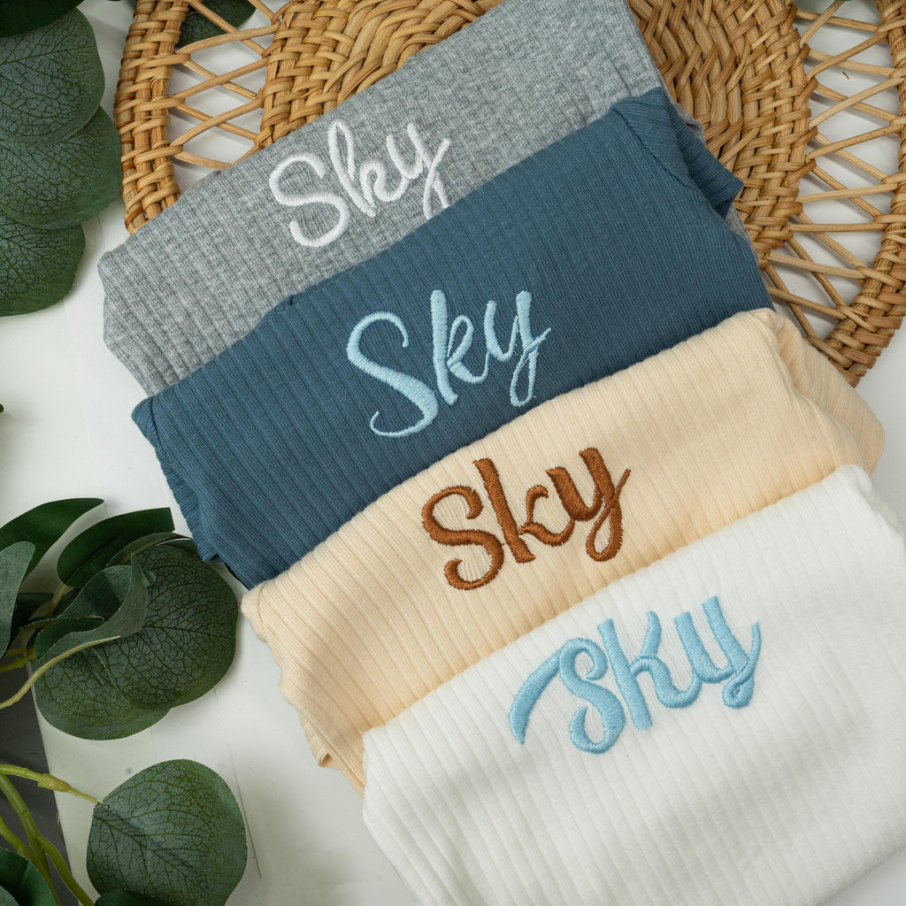 Personalized Baby Bodysuit | Embroidered Name Onesie, Organic Cotton