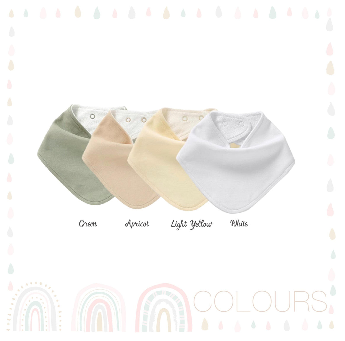 Organic Cotton Baby Bandana Bib, Personalized Name Embroidery, Neutral Drool Bib