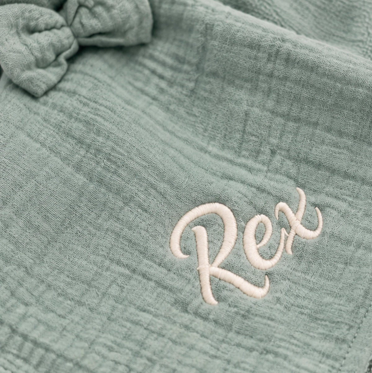 Personalized Organic Cotton Bear Lovey, Custom Name Embroidery, Baby Gift