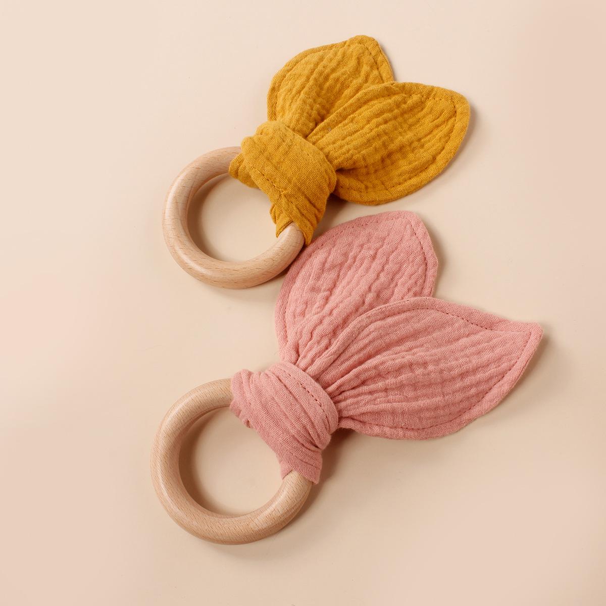Baby Bunny Soothing Towel Set: Muslin Comforter, Bib & Teether Ring