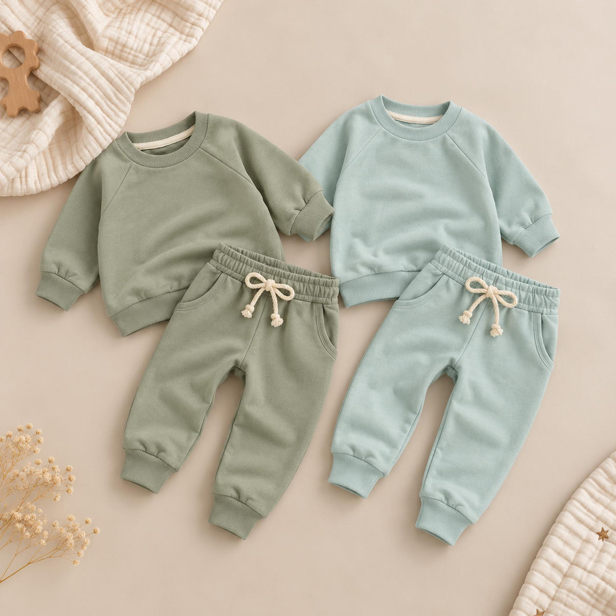 Personalized Baby Outfit, Organic Cotton Sweatshirt & Jogger Set, Embroidered Name Toddler Outfit, Baby Boy Girl Clothes, Baby Gift