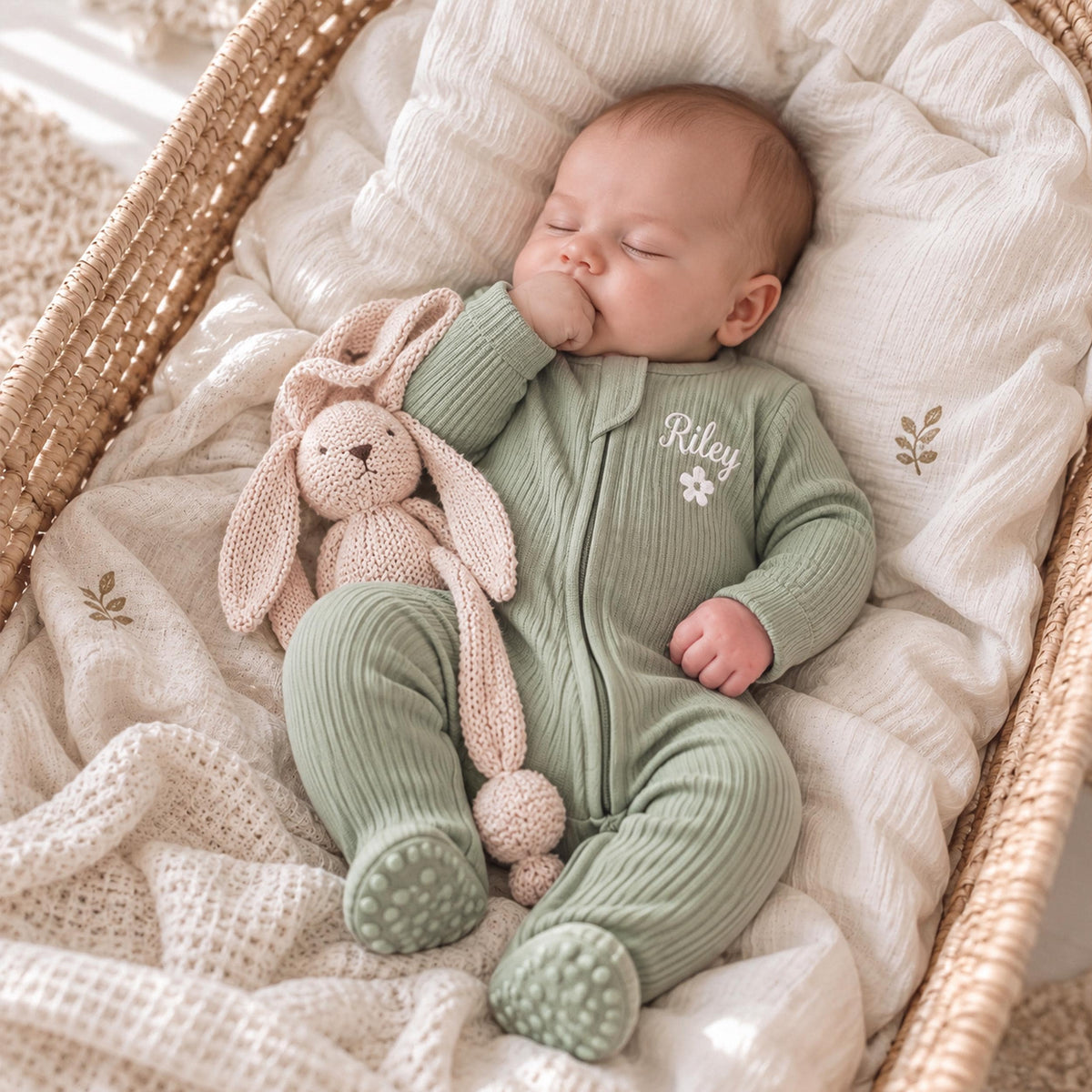 Personalized Baby Name Embroidered Romper: Organic Cotton Ribbed Footie Jumpsuit,Newborn Coming Home Outfit